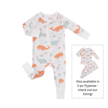 Whale's Tale - Double Zipper Bamboo Sleepsuit