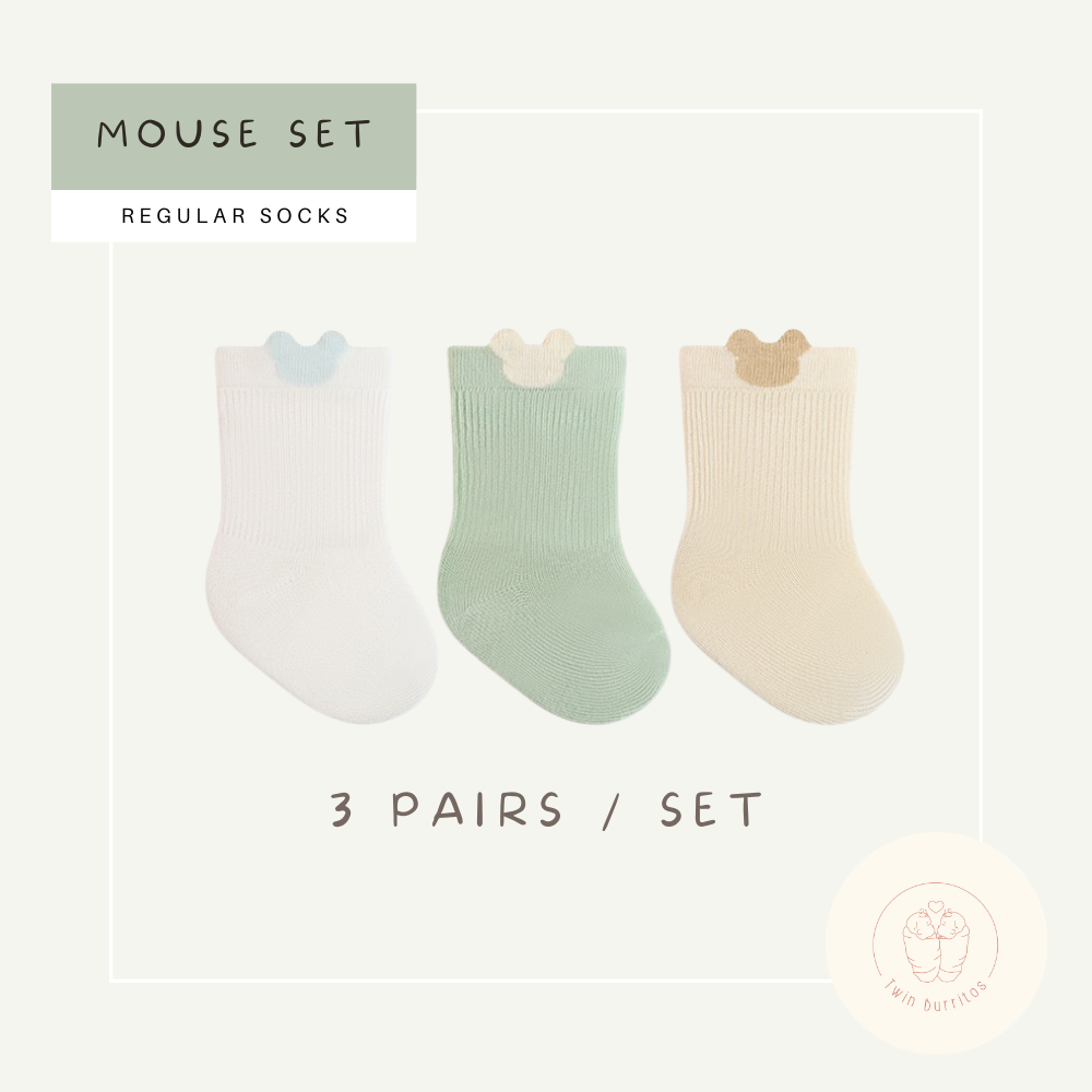 Baby & Kids Socks 3 Pairs Set (0–5 Years) | Simple Mix