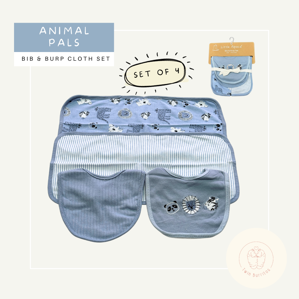 (Set of 4) Bib and Burp Cloth Set