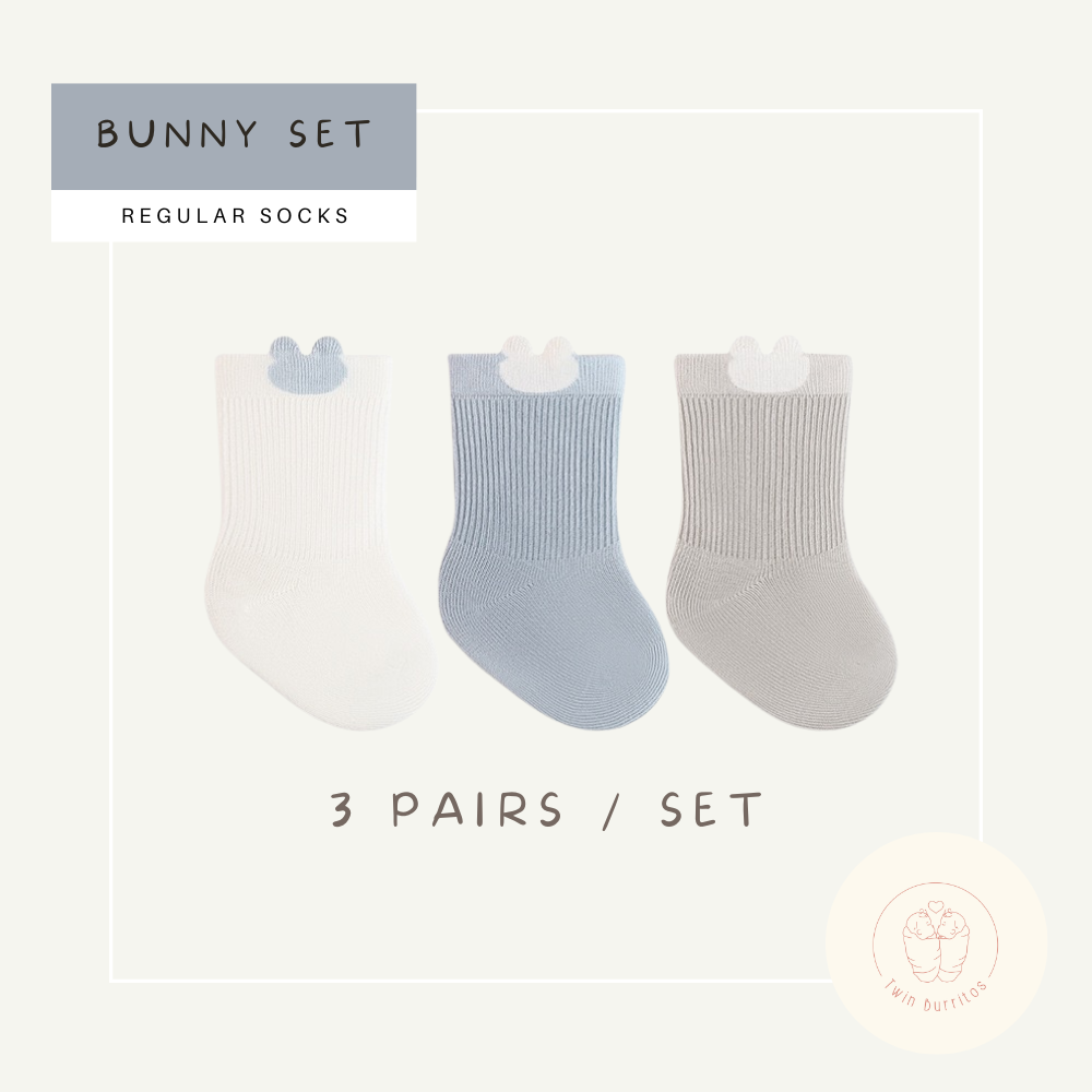 Baby & Kids Socks 3 Pairs Set (0–5 Years) | Simple Mix