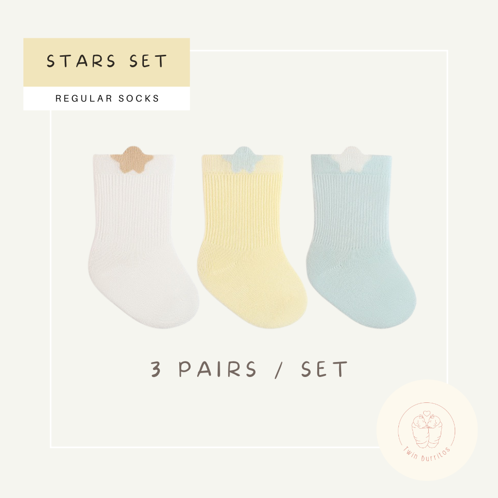 Baby & Kids Socks 3 Pairs Set (0–5 Years) | Simple Mix