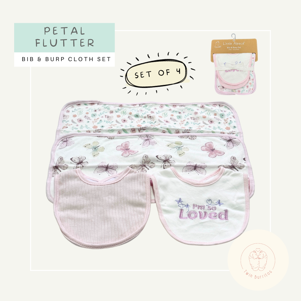 (Set of 4) Bib and Burp Cloth Set
