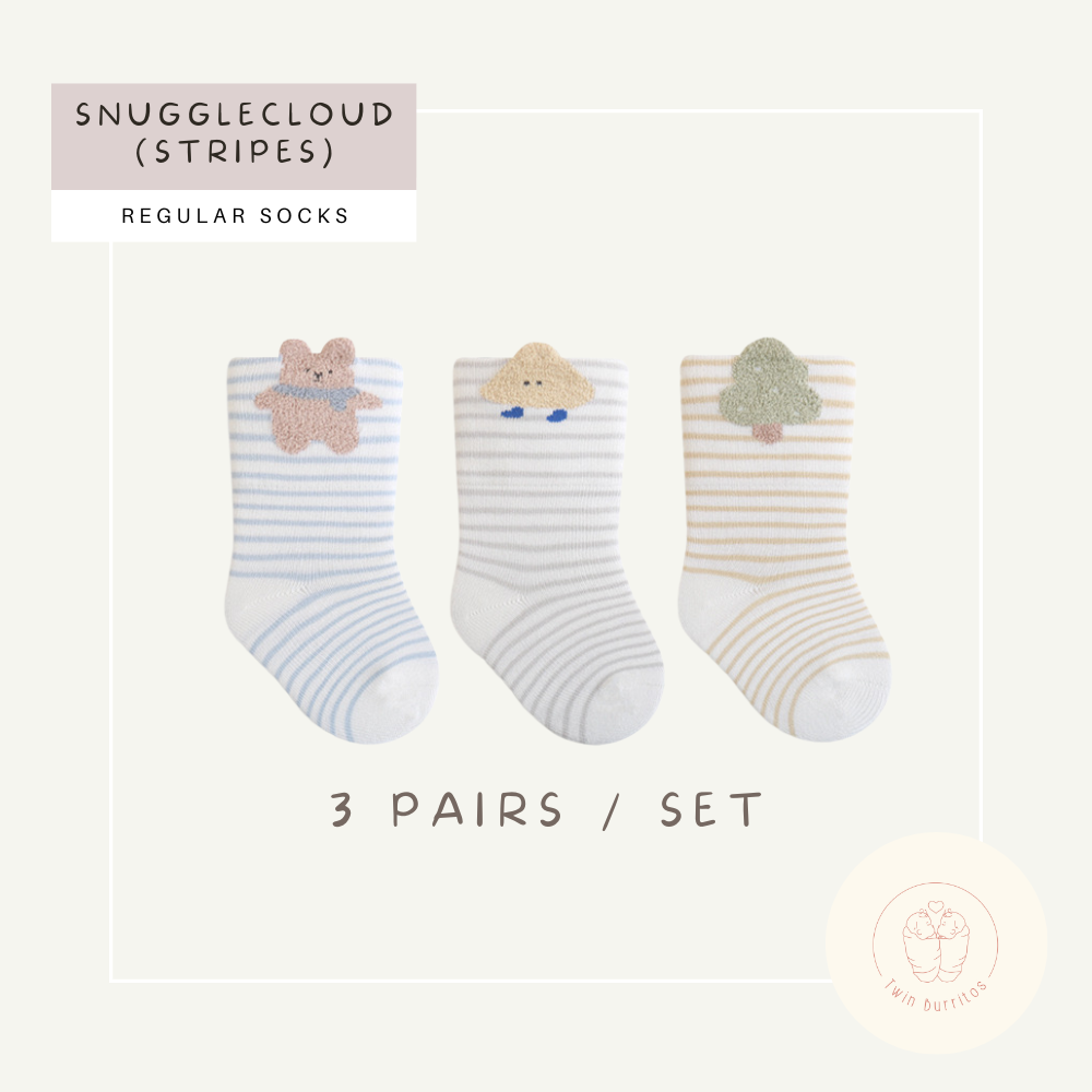 Baby & Kids Socks 3 Pairs Set (0–5 Years) | Snuggly Buddies