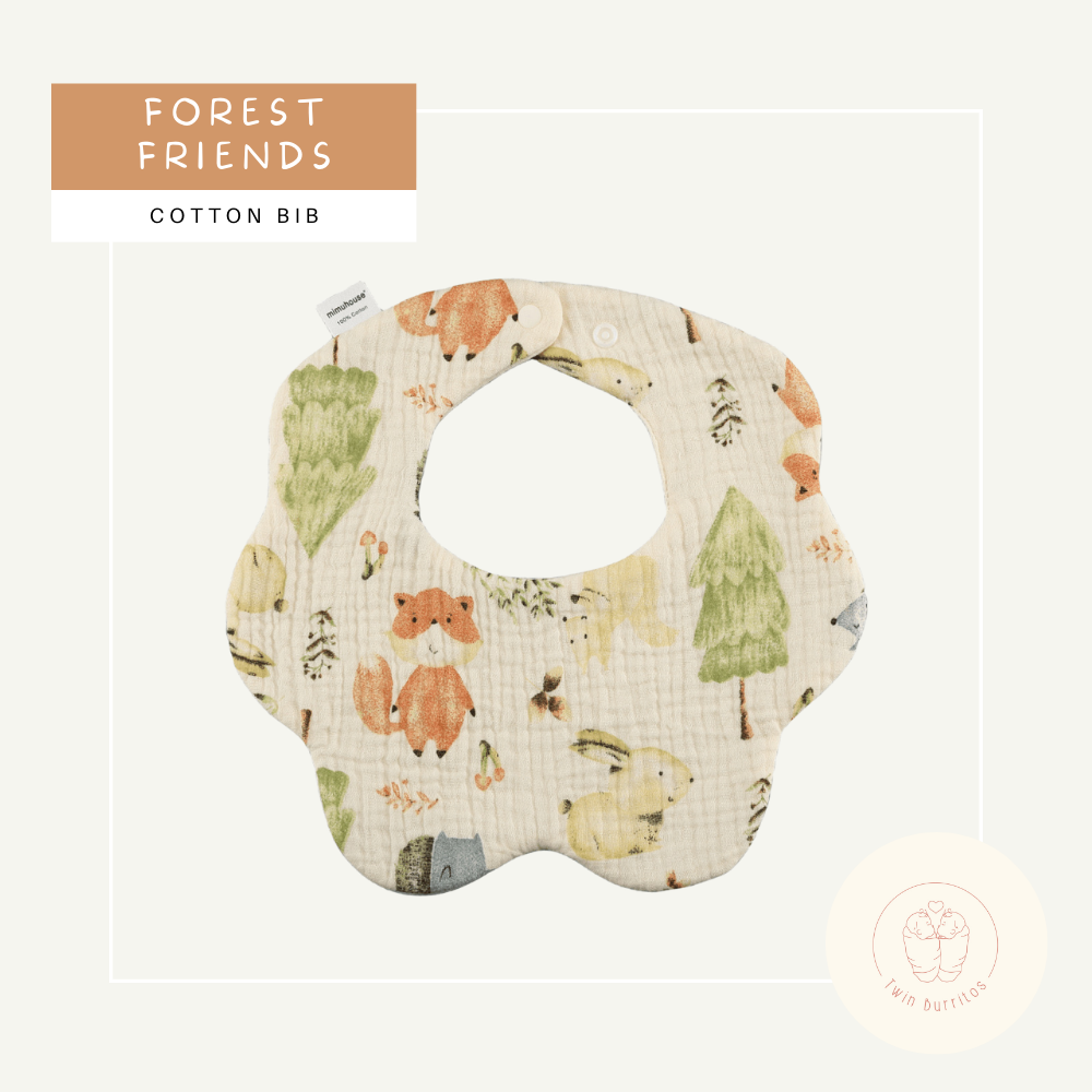 Wave-Shaped Baby Cotton Bib - Printed