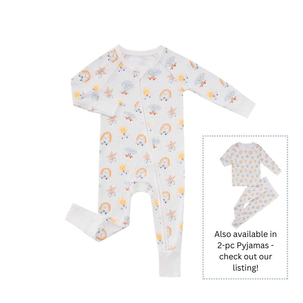 Skate & Shine - Double Zipper Bamboo Sleepsuit
