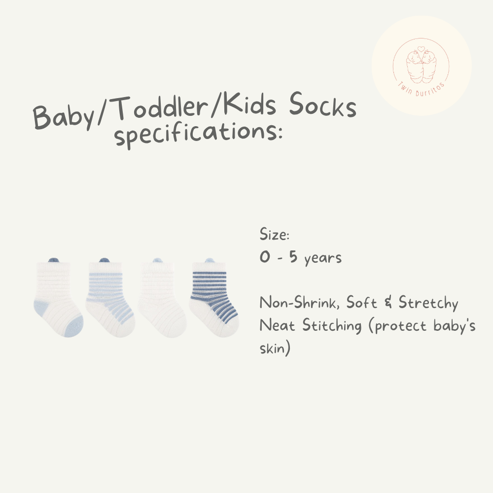 Baby & Kids Socks 4 Pairs Set (0–5 Years) | Stripey