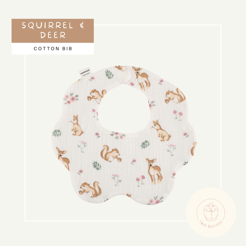 Wave-Shaped Baby Cotton Bib - Printed