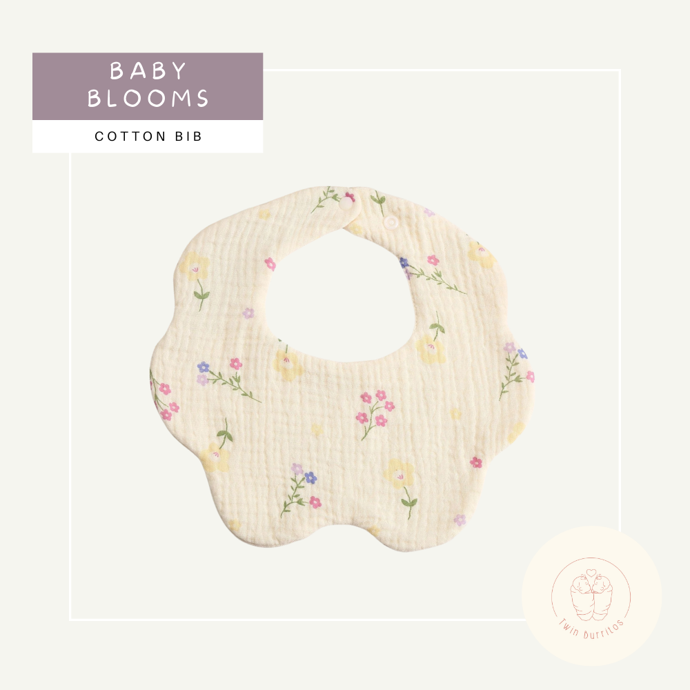 Wave-Shaped Baby Cotton Bib - Printed