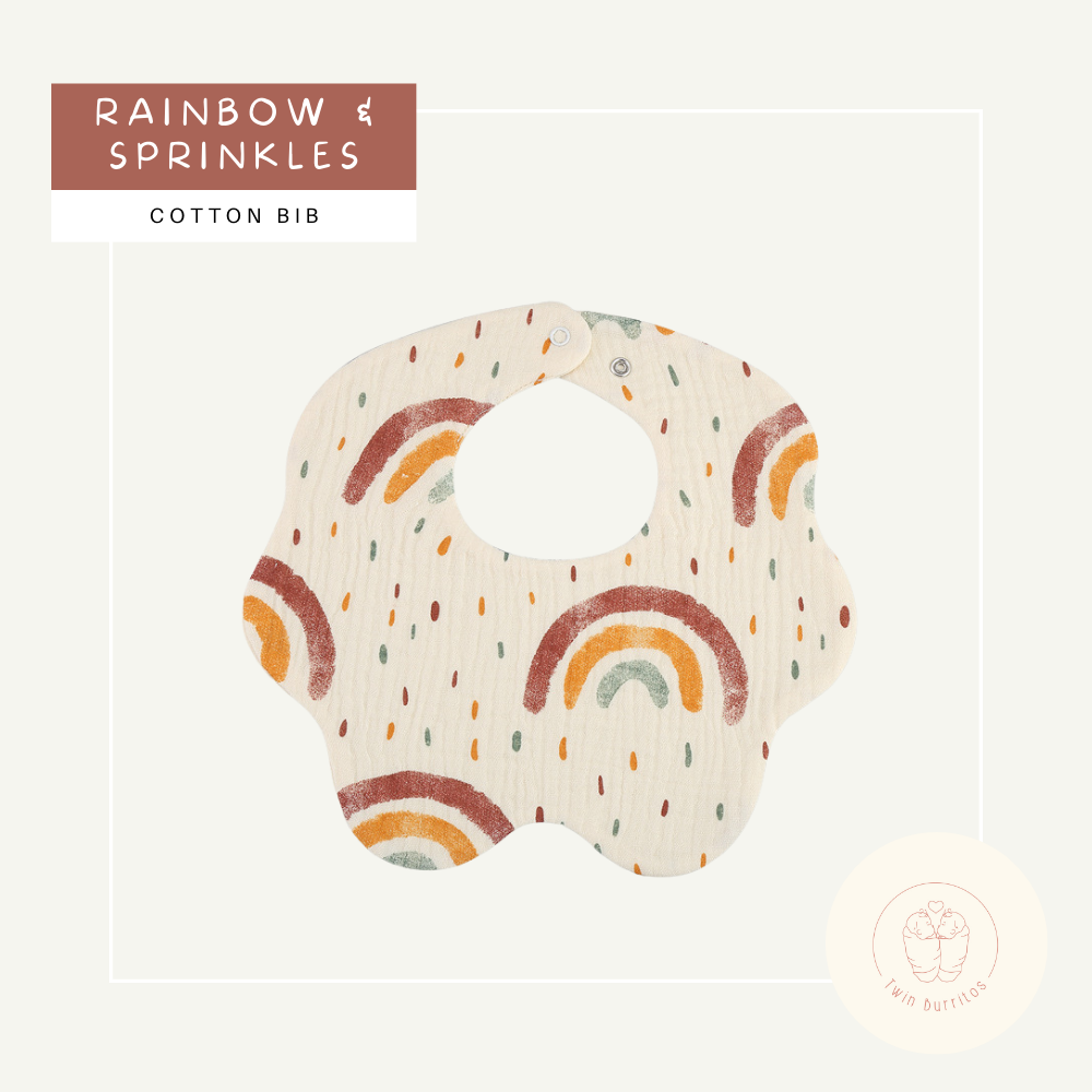 Wave-Shaped Baby Cotton Bib - Printed