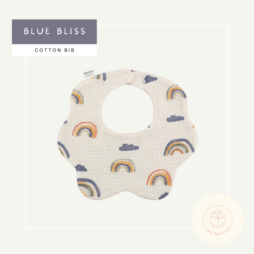 Wave-Shaped Baby Cotton Bib - Printed