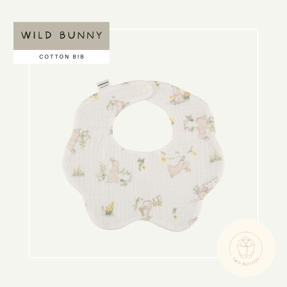 Wave-Shaped Baby Cotton Bib - Printed