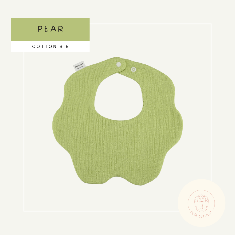 Wave-Shaped Baby Cotton Bib – Solid Colors