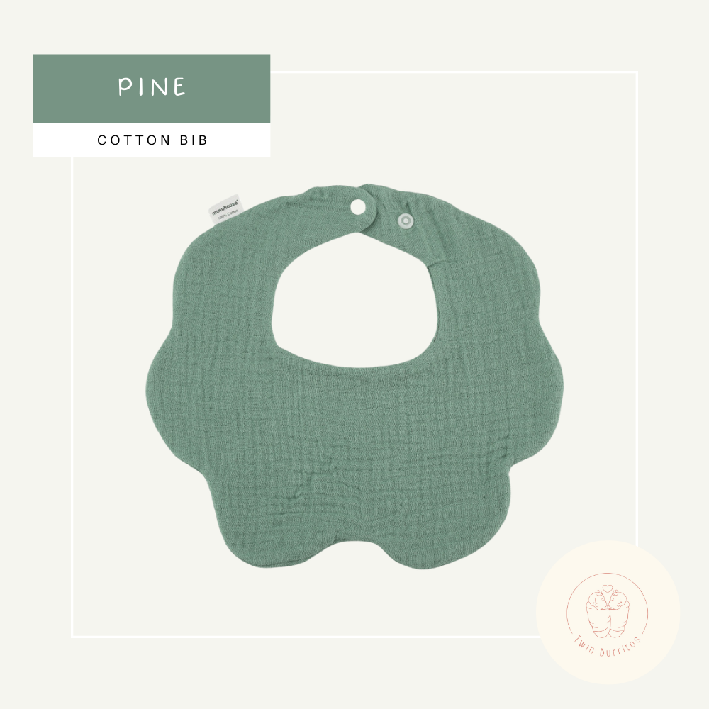 Wave-Shaped Baby Cotton Bib – Solid Colors