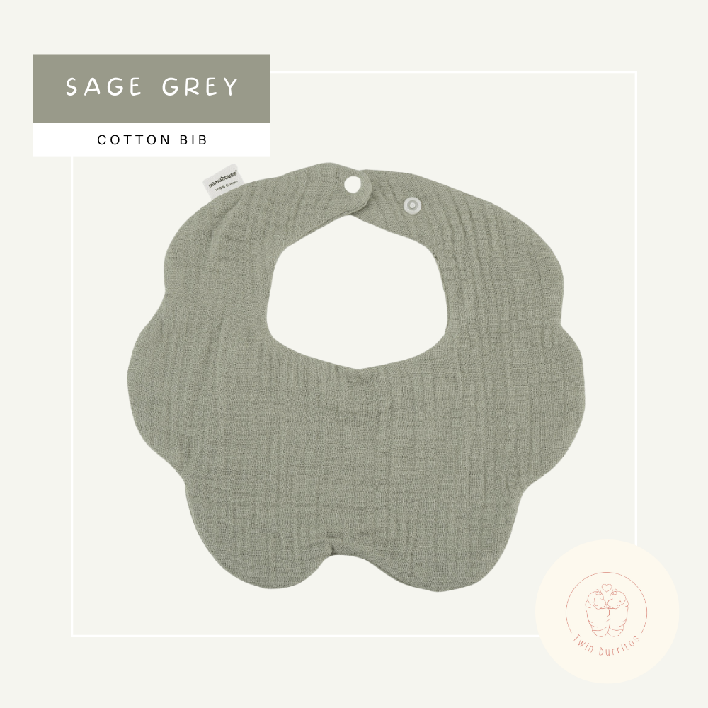 Wave-Shaped Baby Cotton Bib – Solid Colors
