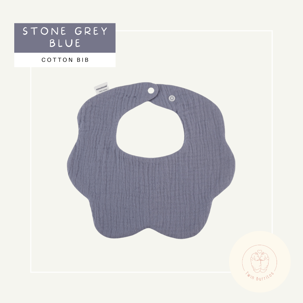 Wave-Shaped Baby Cotton Bib – Solid Colors