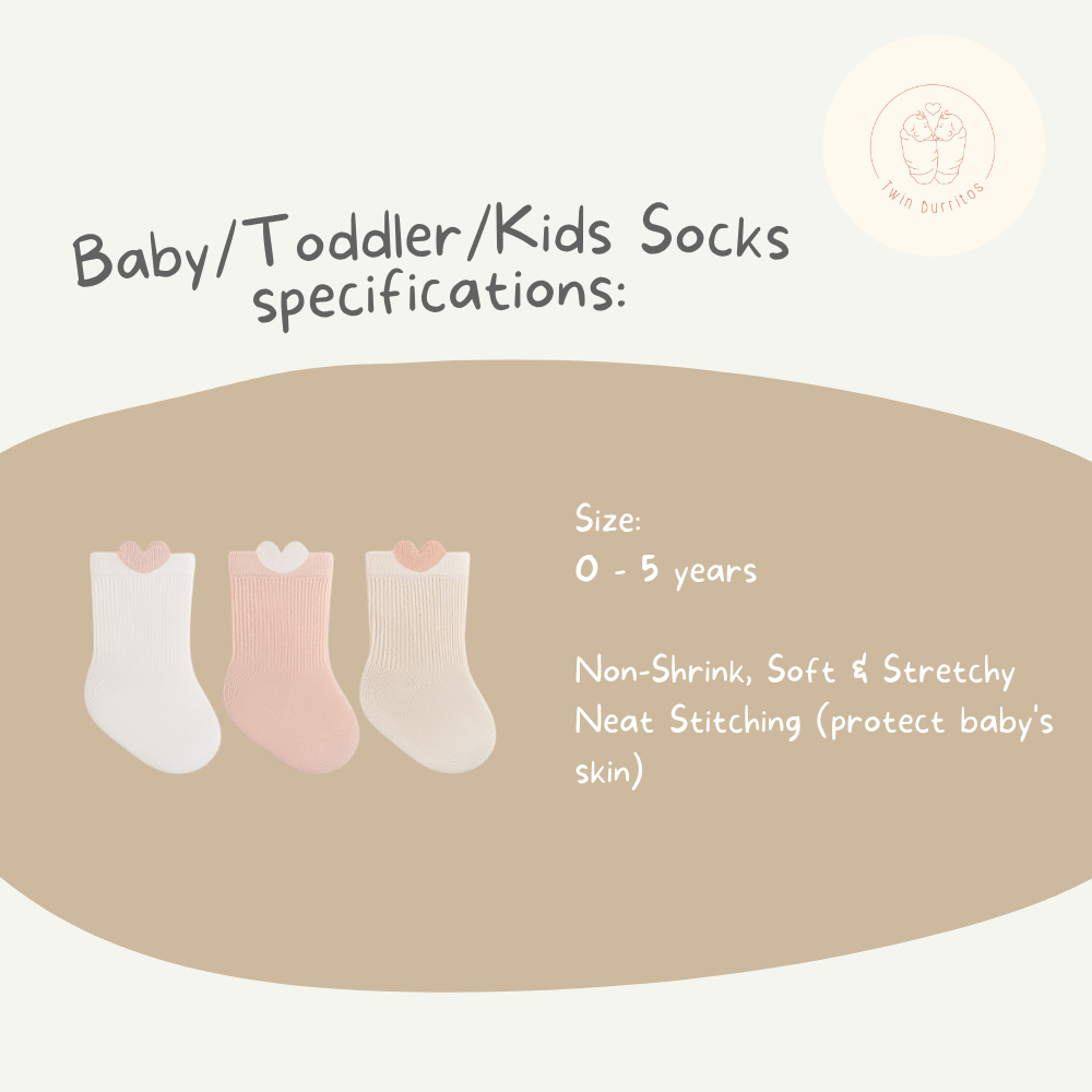 Baby & Kids Socks 3 Pairs Set (0–5 Years) | Simple Mix