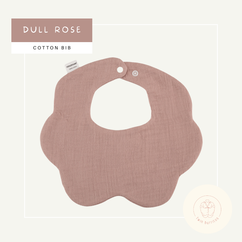 Wave-Shaped Baby Cotton Bib – Solid Colors