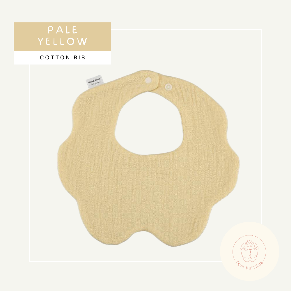 Wave-Shaped Baby Cotton Bib – Solid Colors