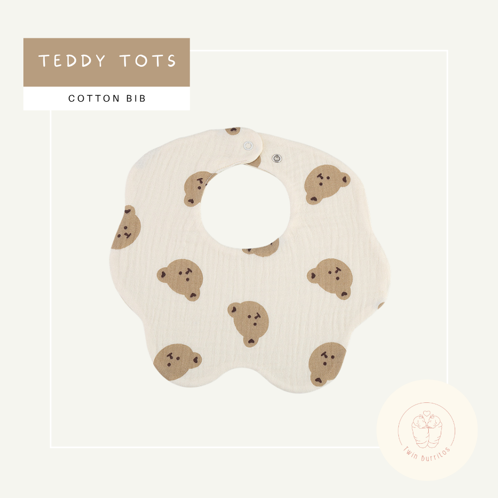 Wave-Shaped Baby Cotton Bib - Printed