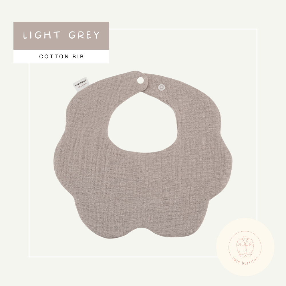 Wave-Shaped Baby Cotton Bib – Solid Colors