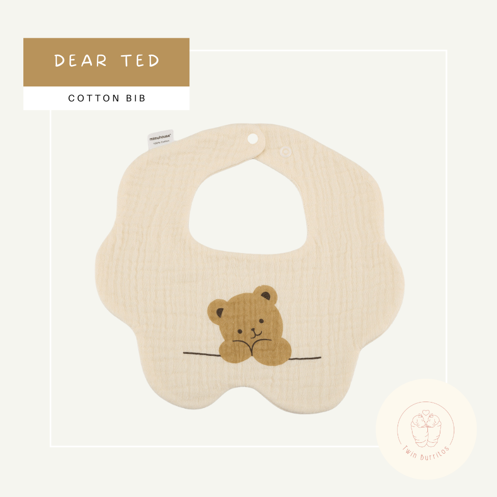 Wave-Shaped Baby Cotton Bib - Printed