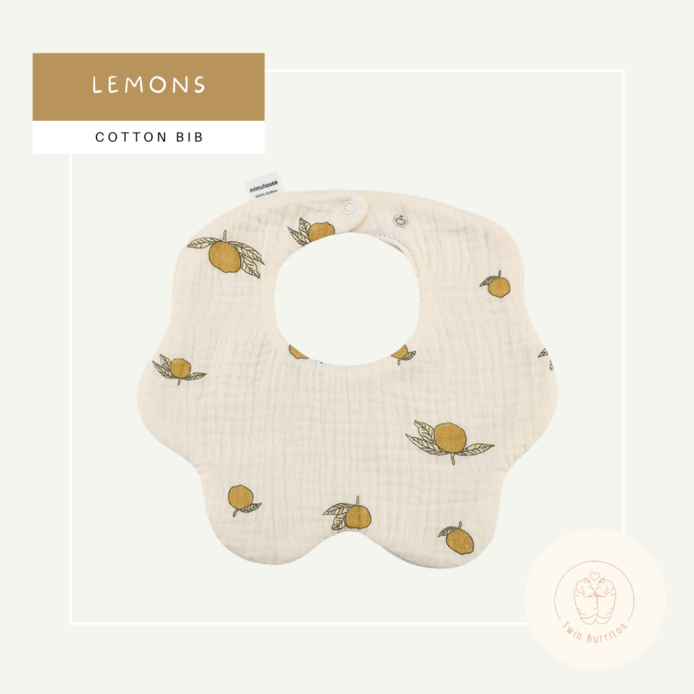 Wave-Shaped Baby Cotton Bib - Printed