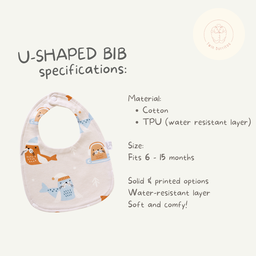 U-Shaped Water Resistant Bib - Printed