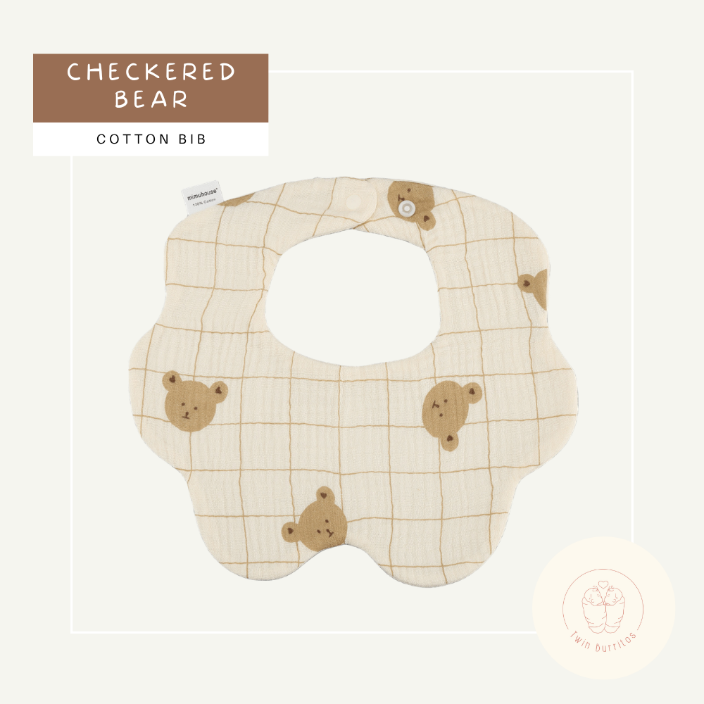 Wave-Shaped Baby Cotton Bib - Printed