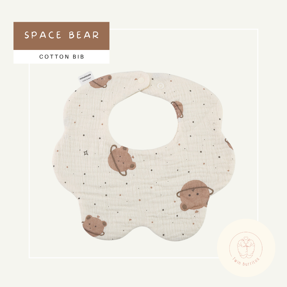 Wave-Shaped Baby Cotton Bib - Printed