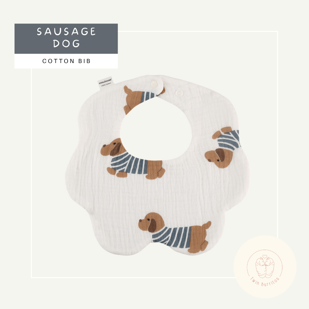 Wave-Shaped Baby Cotton Bib - Printed