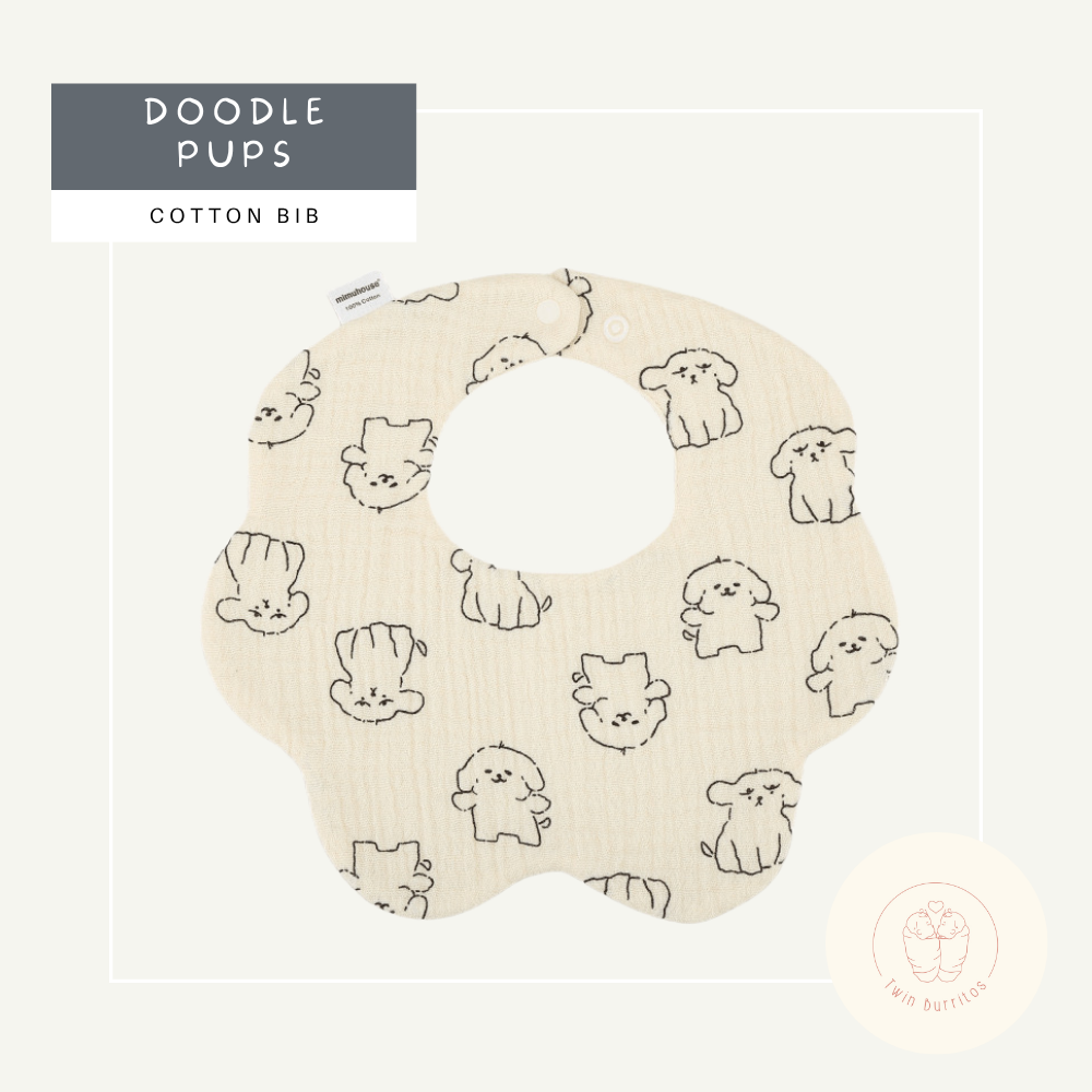 Wave-Shaped Baby Cotton Bib - Printed