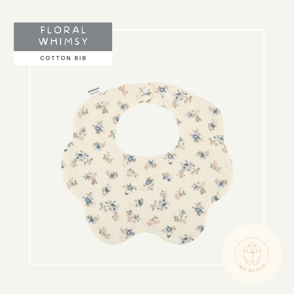 Wave-Shaped Baby Cotton Bib - Printed