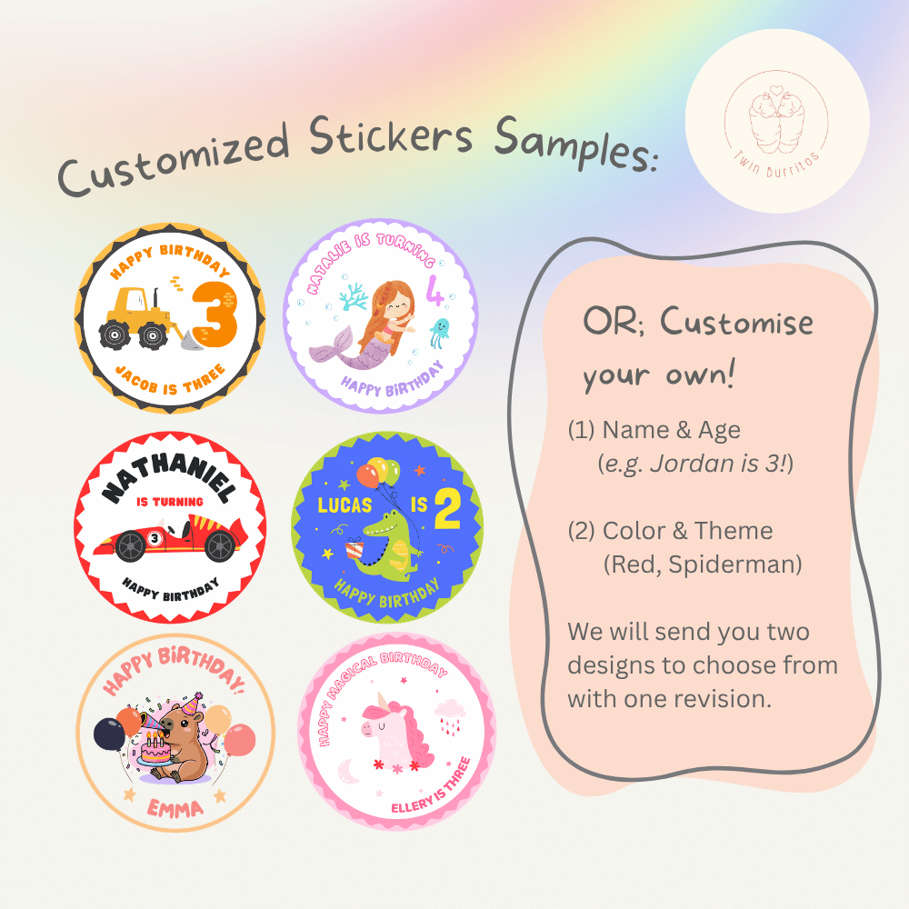 Goodie Bag with Customized Stickers (Min. 8 packs)