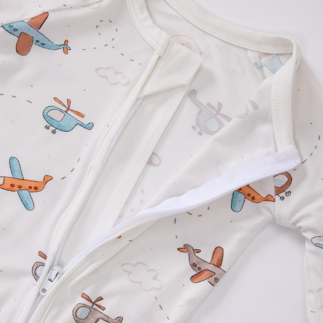 Little Pilot - Double Zipper Bamboo Sleepsuit