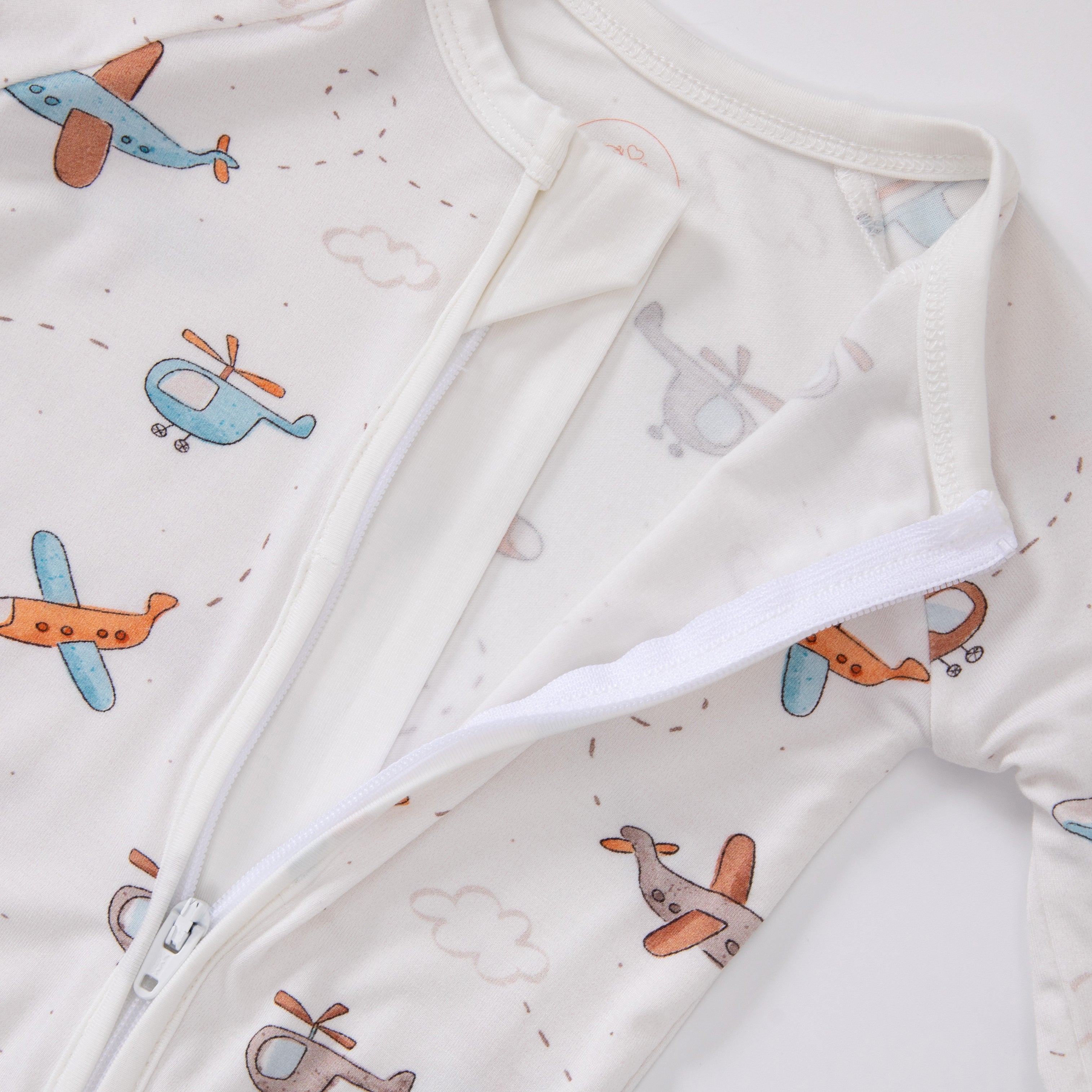 Little Pilot - Double Zipper Bamboo Sleepsuit